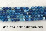 CAA2258 15.5 inches 8mm faceted round banded agate beads