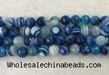 CAA2261 15.5 inches 14mm faceted round banded agate beads