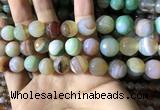 CAA2268 15.5 inches 14mm faceted round banded agate beads