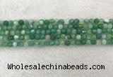 CAA2277 15.5 inches 4mm faceted round banded agate beads