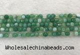 CAA2278 15.5 inches 6mm faceted round banded agate beads