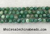 CAA2280 15.5 inches 10mm faceted round banded agate beads