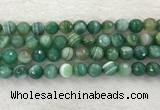 CAA2281 15.5 inches 12mm faceted round banded agate beads