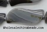 CAA236 15.5 inches 18*46mm marquise grey line agate beads