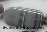 CAA239 15.5 inches 25*50mm rectangle grey line agate beads