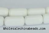 CAA24 15.5 inches 10*20mm cylinder white agate gemstone beads