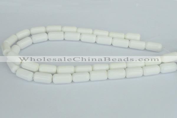 CAA24 15.5 inches 10*20mm cylinder white agate gemstone beads