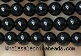 CAA2402 15.5 inches 4mm round black agate beads wholesale