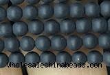 CAA2446 15.5 inches 3mm round matte black agate beads wholesale