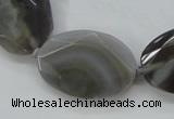 CAA247 15.5 inches 22*32mm faceted oval grey line agate beads