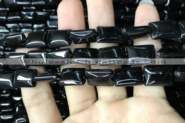 CAA2568 15.5 inches 13*18mm rectangle black agate beads wholesale