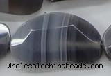 CAA257 15.5 inches 25*40mm faceted freeform grey line agate beads