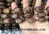 CAA2667 15.5 inches 14*21mm - 16*22mm drum tibetan agate dzi beads