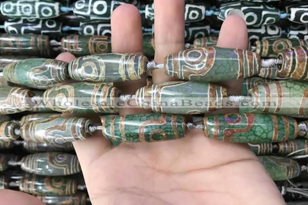 CAA2699 15.5 inches 14*38mm - 16*43mm rice tibetan agate dzi beads