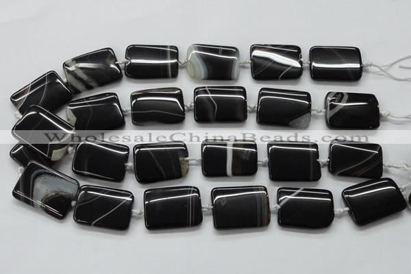 CAA272 15.5 inches 22*30mm rectangle black line agate beads