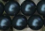 CAA2764 15.5 inches 10mm round matte black agate beads wholesale