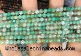 CAA2802 15 inches 4mm faceted round fire crackle agate beads wholesale