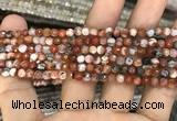 CAA2804 15 inches 4mm faceted round fire crackle agate beads wholesale