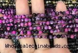 CAA2824 15 inches 4mm faceted round fire crackle agate beads wholesale