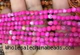 CAA2831 15 inches 4mm faceted round fire crackle agate beads wholesale