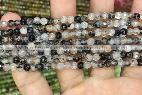 CAA2846 15 inches 4mm faceted round fire crackle agate beads wholesale