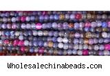 CAA2885 15 inches 6mm faceted round fire crackle agate beads wholesale