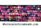 CAA2887 15 inches 6mm faceted round fire crackle agate beads wholesale