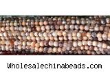 CAA2889 15 inches 6mm faceted round fire crackle agate beads wholesale