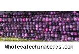 CAA2892 15 inches 6mm faceted round fire crackle agate beads wholesale