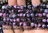 CAA2908 15 inches 6mm faceted round fire crackle agate beads wholesale