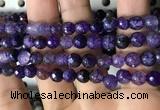 CAA2929 15 inches 6mm faceted round fire crackle agate beads wholesale