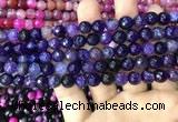 CAA2963 15 inches 8mm faceted round fire crackle agate beads wholesale