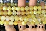 CAA2972 15 inches 8mm faceted round fire crackle agate beads wholesale