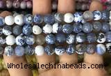 CAA2973 15 inches 8mm faceted round fire crackle agate beads wholesale