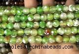 CAA2977 15 inches 8mm faceted round fire crackle agate beads wholesale