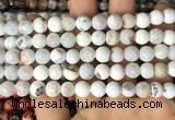 CAA2984 15 inches 8mm faceted round fire crackle agate beads wholesale