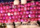 CAA2995 15 inches 8mm faceted round fire crackle agate beads wholesale