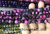 CAA3017 15 inches 8mm faceted round fire crackle agate beads wholesale