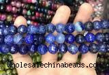 CAA3045 15 inches 10mm faceted round fire crackle agate beads wholesale