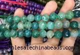 CAA3046 15 inches 10mm faceted round fire crackle agate beads wholesale