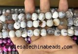 CAA3059 15 inches 10mm faceted round fire crackle agate beads wholesale