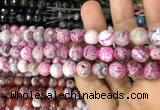 CAA3075 15 inches 10mm faceted round fire crackle agate beads wholesale