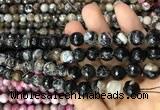 CAA3084 15 inches 10mm faceted round fire crackle agate beads wholesale