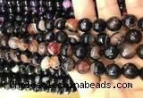 CAA3094 15 inches 10mm faceted round fire crackle agate beads wholesale