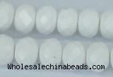 CAA31 15.5 inches 10*14mm rondelle white agate gemstone beads