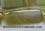 CAA323 15.5 inches 24*50mm rectangle yellow line agate beads