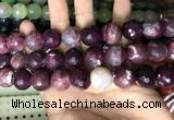 CAA3244 15 inches 16mm faceted round fire crackle agate beads wholesale