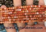 CAA3264 15 inches 4mm faceted round agate beads wholesale