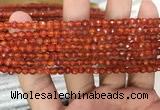 CAA3265 15 inches 4mm faceted round agate beads wholesale