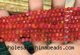 CAA3266 15 inches 4mm faceted round agate beads wholesale